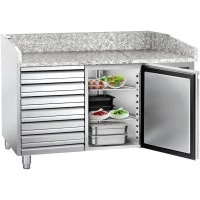 Холодильний стіл для піци PREMIUM - 1,5 x 0,8 m - 1 двері та 7 шухляд GGM Gastro