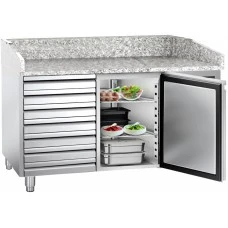 Холодильний стіл для піци PREMIUM - 1,5 x 0,8 m - 1 двері та 7 шухляд GGM Gastro