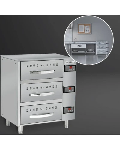 Теплова шафа з 3 шухлядами - 0,82 m - GN 1/1 GGM Gastro