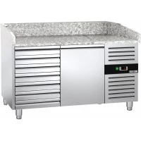 Холодильний стіл для піци PREMIUM - 1,5 x 0,8 m - 1 двері та 7 шухляд GGM Gastro
