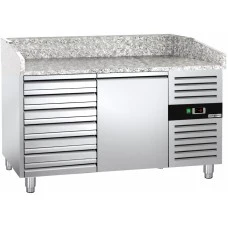 Холодильний стіл для піци PREMIUM - 1,5 x 0,8 m - 1 двері та 7 шухляд GGM Gastro