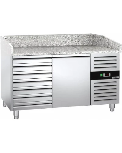 Холодильний стіл для піци PREMIUM - 1,5 x 0,8 m - 1 двері та 7 шухляд GGM Gastro