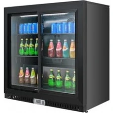 ШАФА БАРНА ХОЛОДИЛЬНА HURAKAN HKN-DBB212S, СКЛЯНІ РОЗСУВНІ ДВЕРІ 840 ММ