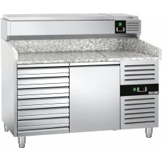 Холодильний стіл для піци PREMIUM - 1,5 x 0,8 m - 1 двері та 7 шухляд GGM Gastro