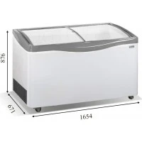 VENUS NL 56 (513л) Морозильна скриня з гнутим розсувним склом CRYSTAL S.A. Греція