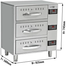 Теплова шафа з 3 шухлядами - 0,82 m - GN 1/1 GGM Gastro