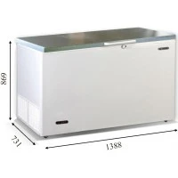 IRAKLIS 46 INOX (417л) Морозильна скриня з глухою кришкою з нержавіючої сталі ТМ CRYSTAL Греція