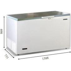 IRAKLIS 46 INOX (417л) Морозильна скриня з глухою кришкою з нержавіючої сталі ТМ CRYSTAL Греція