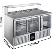 Саладетта PREMIUM - 1,36 x 0,7 m - 3 скляних дверей GGM Gastro