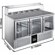 Саладетта PREMIUM - 1,36 x 0,7 m - 3 скляних дверей GGM Gastro