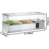 Настільна холодильна вітрина PREMIUM 1,2 m x 0,4 m - для 4x 1/3 GN GGM Gastro