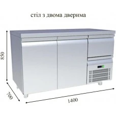 TR-147-B Морозильний стіл дводверний Artsteel Греція