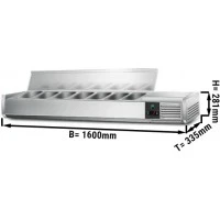 Настільна холодильна вітрина PREMIUM 1,6 m x 0,43 m - для 7x 1/4 GN GGM Gastro