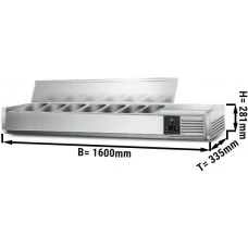 Настільна холодильна вітрина PREMIUM 1,6 m x 0,43 m - для 7x 1/4 GN GGM Gastro