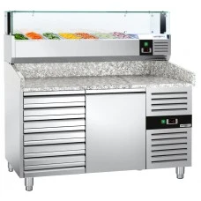 Холодильний стіл для піци PREMIUM - 1,5 x 0,8 m - 1 двері та 7 шухляд GGM Gastro
