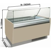 Вітрина для морозива 1,56 x 0,92 - бежева GGM Gastro