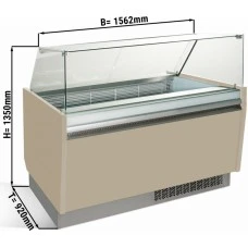Вітрина для морозива 1,56 x 0,92 - бежева GGM Gastro