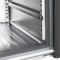 Холодильний стіл для піци - 0,9 x 0,7 m - 2 скляних дверей та Granitplatte GGM Gastro