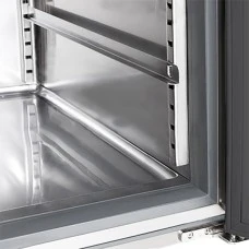 Холодильний стіл для піци - 0,9 x 0,7 m - 2 скляних дверей та Granitplatte GGM Gastro
