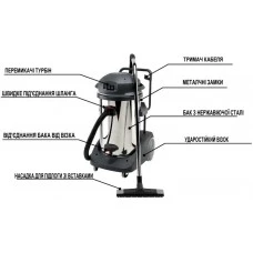 Порохотяг BECKER TITANO INOX BS 8.212.0502, з можливістю збирання рідини (Італія)