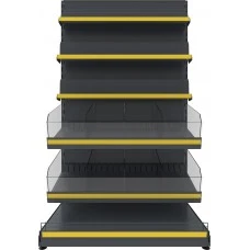Кондитерський торговий стелаж FVSP-1 (1650х950) комбінований