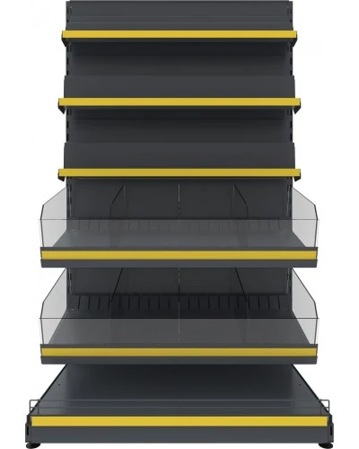 Кондитерський торговий стелаж FVSP-1 (1650х950) комбінований