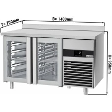 Холодильний стіл PREMIUM - 1,4 x 0,7 m - 2 скляних дверей GGM Gastro