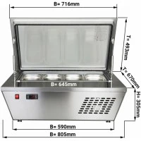 Вітрина для морозова настільна - 4x 5 Л GGM Gastro