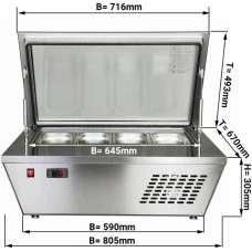Вітрина для морозова настільна - 4x 5 Л GGM Gastro