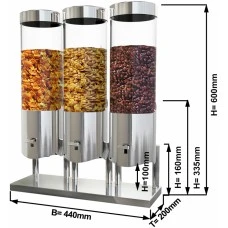 Диспенсер для мюслів тройний - Ø 12 cm GGM Gastro