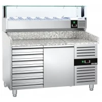 Холодильний стіл для піци PREMIUM - 1,5 x 0,8 m - 1 двері та 7 шухляд GGM Gastro