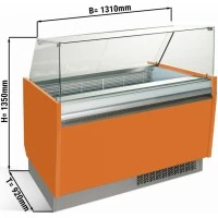 Вітрина для морозива 1,25 x 0,92 м - оранжева GGM Gastro