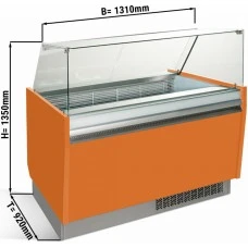 Вітрина для морозива 1,25 x 0,92 м - оранжева GGM Gastro
