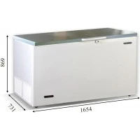 IRAKLIS 56 INOX (515л) Морозильна скриня з глухою кришкою з нержавіючої сталі ТМ CRYSTAL Греція