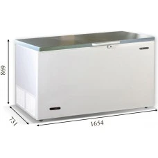 IRAKLIS 56 INOX (515л) Морозильна скриня з глухою кришкою з нержавіючої сталі ТМ CRYSTAL Греція
