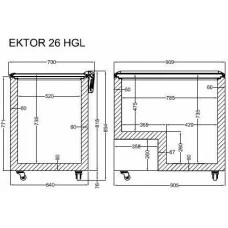 EKTOR 26 HGL (251л) Морозильна скриня з відкидним прямим склом CRYSTAL S.A. Греція