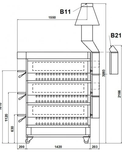 Піч для піци P110/B 3/S (Moretti Forni)