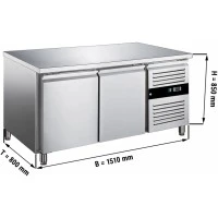 Холодильний стіл для пекрні PREMIUM - 1,5 x 0,8 m - 2 скляних дверей GGM Gastro