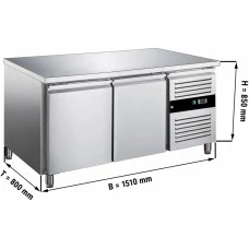 Холодильний стіл для пекрні PREMIUM - 1,5 x 0,8 m - 2 скляних дверей GGM Gastro