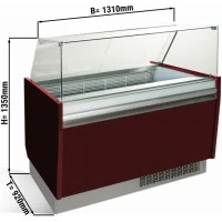 Вітрина для морозива 1,25 x 0,92 м - бордова GGM Gastro