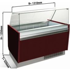 Вітрина для морозива 1,25 x 0,92 м - бордова GGM Gastro