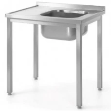 Стіл з мийкою на болтах - для настінного монтажу 600x700x(H)850 mm