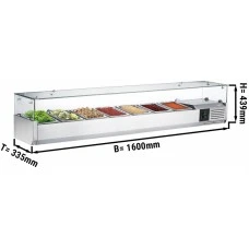 Настільна холодна вітрина PREMIUM 1,6 m x 0,34 m - для 7x 1/4 GN GGM Gastro