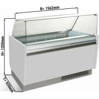 Вітрина для морозива 1,56 x 0,92 - біла GGM Gastro