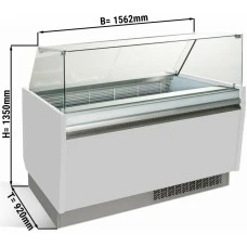 Вітрина для морозива 1,56 x 0,92 - біла GGM Gastro