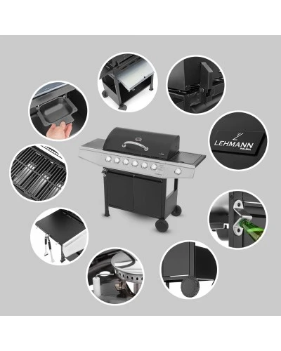 Газовий гриль LEHMANN VEGAS 12.8 kW 33.5 см x 72 см