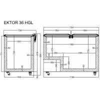 EKTOR 36 HGL (356л) Морозильна скриня з відкидним прямим склом CRYSTAL S.A. Греція
