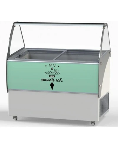 ELEGANTE 36 Морозильна вітрина з гнутим склом для м'якого морозива CRYSTAL S. A. Греція