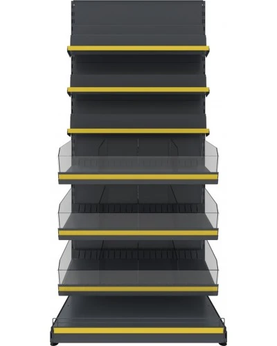 Кондитерський торговий стелаж FVSP-7 (2200х950) комбінований