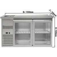Холодильний стіл для пива 1,5 x 0,7 м - з 2 скляними дверима GGM Gastro